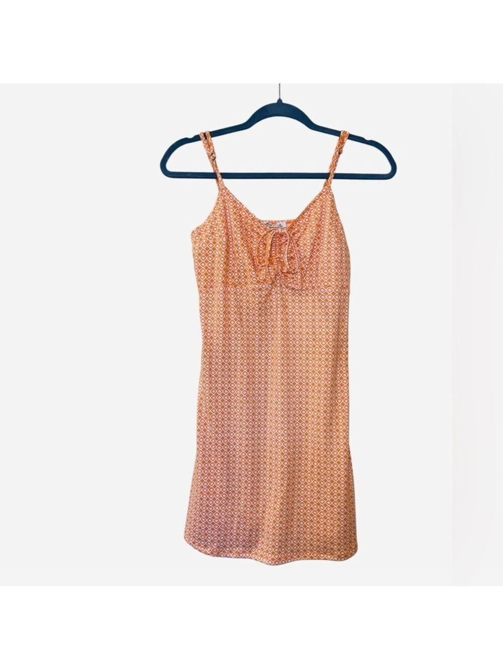 Hollister Orange White Spaghetti Strap Mini Dress Y2K Size: Medium